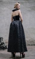 PARIS ALTERNATIF SKT006 Robe longue noire velour laage au dos et dentelle, gothique lgant