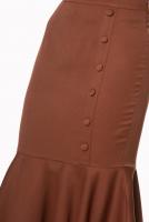 PARIS ALTERNATIF SK2101 Brown vintage retro pin up style skirt with buttons, banned