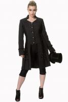 PARIS ALTERNATIF JT6034 Manteau veste noire avec motif floral, dentelle, laage, lgant gothique romantique