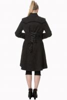PARIS ALTERNATIF JT6034 Manteau veste noire avec motif floral, dentelle, laage, lgant gothique romantique