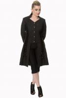 PARIS ALTERNATIF JT6034 Black vintage floral pattern coat jacket with lace and lacing, elegant romantic gothic