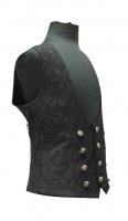 PARIS ALTERNATIF Y010026 BLACK Black jacquard vintage man pattern open front elegant steampunk