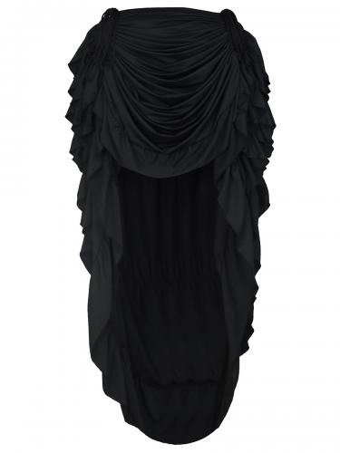 PARIS ALTERNATIF Jupe noire lgante burlesque gothique steampunk, rglable  l\'avant