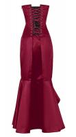 PARIS ALTERNATIF Robe corset satin rouge vin lgante gothique chic et longue jupe, robe de soire 270