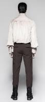 PARIS ALTERNATIF K-287(CO-ST) Pantalon marron homme rayures fines blanches, lgant aristocrate steampunk
