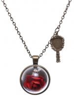 Collier rose rouge sous dme ...