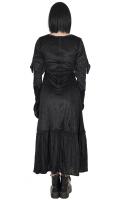 PARIS ALTERNATIF Longue robe gothique mdival en velours noir, bordures brodes et laage