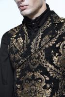 PARIS ALTERNATIF WT01301 Veste homme sans manches noire avec motifs baroques dors brods, chic aristocrate