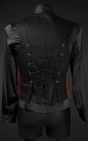 PARIS ALTERNATIF Red men\'s jacket with gold vintage patterns, black back with lace-up, elegant aristocrat