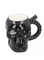 White shiny black skull cup w...