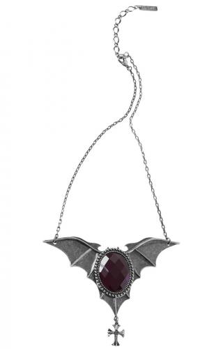 PARIS ALTERNATIF EVIL INTENTIONS NECKLACE [S] Evil Intentions necklace, Silver and purple bat, Killstar goth