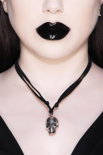 PARIS ALTERNATIF INFERNO NECKLACE Collier crne argent et cordon noir, Inferno Necklace Killstar goth