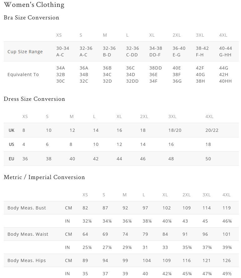 Size Chart - KILLS0612