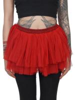 Short red tulle mesh skirt,...