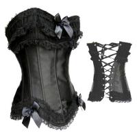 Black fancy corset with lac...