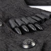 PARIS ALTERNATIF Y-582BK Veste noire mixte avec balles dcoratives, capuche, zip et boutons Punk Rave