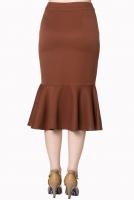 PARIS ALTERNATIF SK2101 Brown vintage retro pin up style skirt with buttons, banned