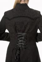 PARIS ALTERNATIF JT6034 Black vintage floral pattern coat jacket with lace and lacing, elegant romantic gothic