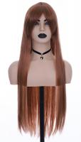 Perruque longue marron chatain 80cm, cosplay