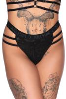 Culotte string noire Hex Club avec sangles et motif occulte, KILLSTAR