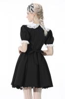 PARIS ALTERNATIF DW517 Black dress with large white lace collar, vintage witch coven, Darkinlove