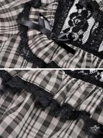 PARIS ALTERNATIF DW520 2pcs effect Dress, plaid top and black skirt, korean lolita fashion Darkinlove